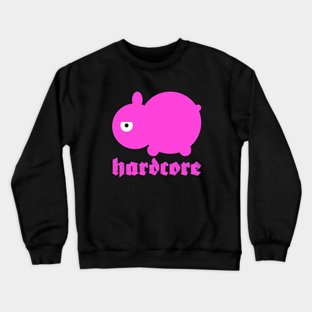 Funny Hardcore Bunny Crewneck Sweatshirt by Drop23